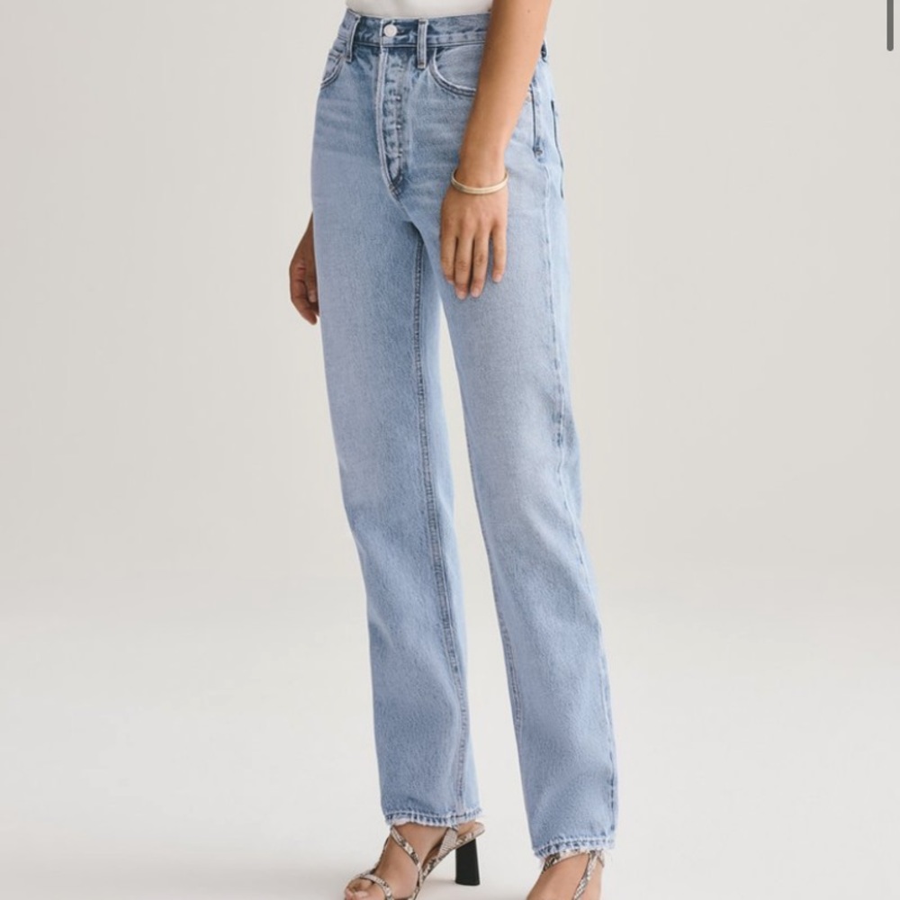 Agolde Lana Mid Rise Straight Leg in Riptide
